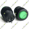 4PIN ROUND R16-503AD SPST PUSH TO LOCK BUTTON with 3VDC Light Green