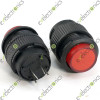 4PIN ROUND R16-503AD SPST PUSH TO LOCK BUTTON with 3VDC Light Red